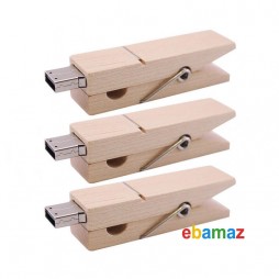 USB Flash Drive 128MB to 64GB Clothes Stand Thumb Stick Wooden